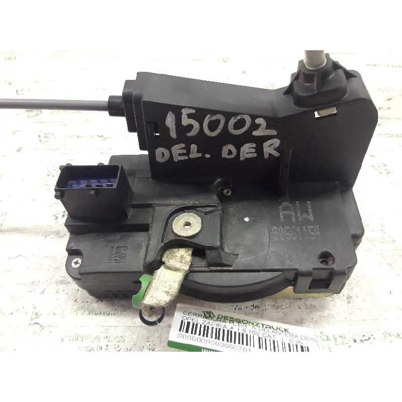 Recambio de cerradura puerta delantera derecha para opel zafira a 1.8 16v cat referencia OEM IAM 90561154 - Gris 2