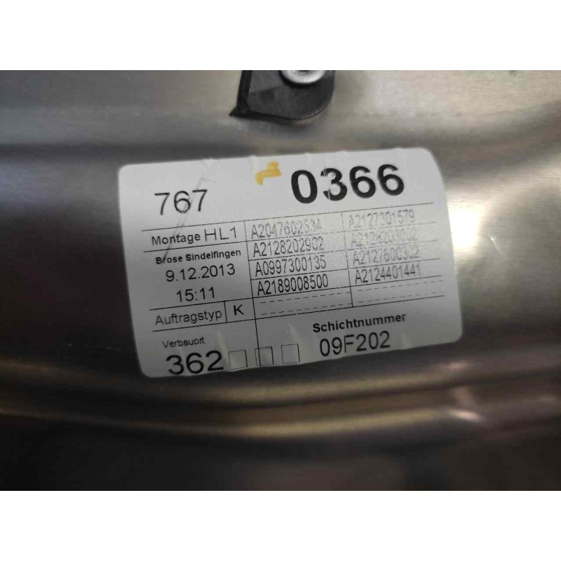 Recambio de elevalunas trasero izquierdo para mercedes-benz clase e (w212) familiar referencia OEM IAM A2127301579 - Gris 2