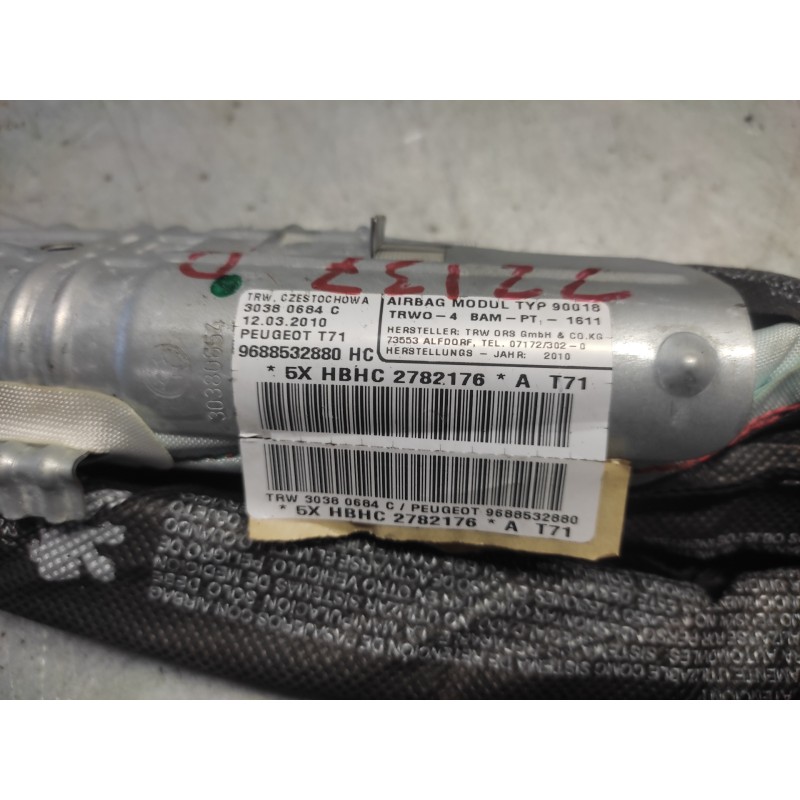 Recambio de airbag cortina delantero derecho para peugeot 308 sw confort referencia OEM IAM 9688532880 - Gris 2