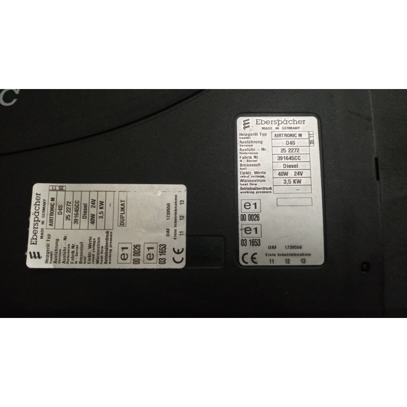 Recambio de motor calefaccion cabina para daf serie xf105.510 12.9 diesel referencia OEM IAM AIRTRONIC D4S EBERPASCHER 1739556 - Blanco 3