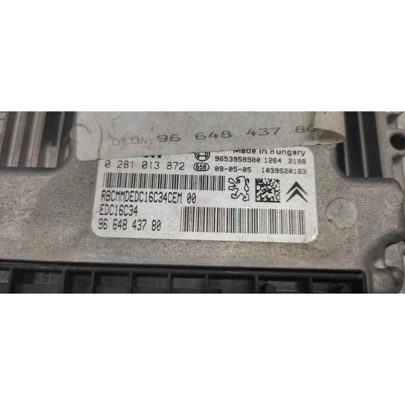 Recambio de centralita motor uce para citroën c4 berlina cool referencia OEM IAM 0281013872 9664843780 9653958980 - Blanco 2