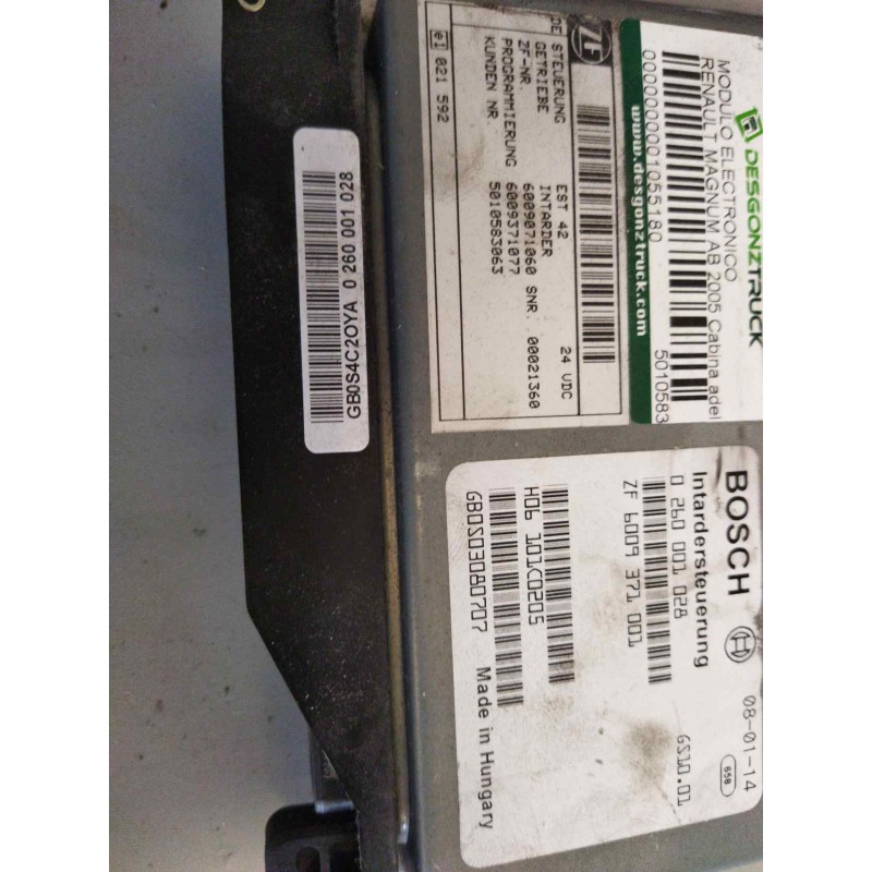 Recambio de modulo electronico para renault magnum ab 2005 cabina adel.tractor semirr. gv  4x2 4xx.18 gran espacio referencia OE - Blanco 2