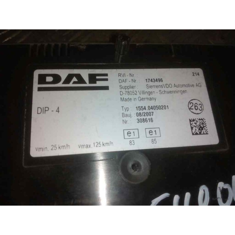 Recambio de cuadro instrumentos para daf serie xf105.410 fsa 4x2 space-cab referencia OEM IAM 1743496 - Blanco 3