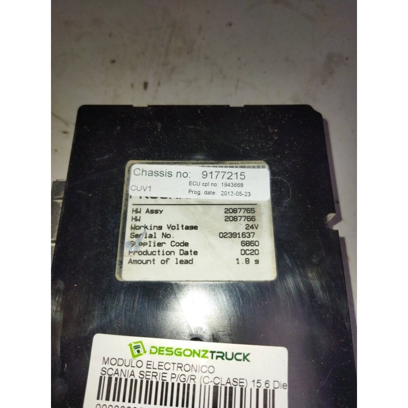 Recambio de modulo electronico para scania serie p/g/r (c-clase) 15.6 diesel referencia OEM IAM 1943668 2087765 20877666 - Blanco 2