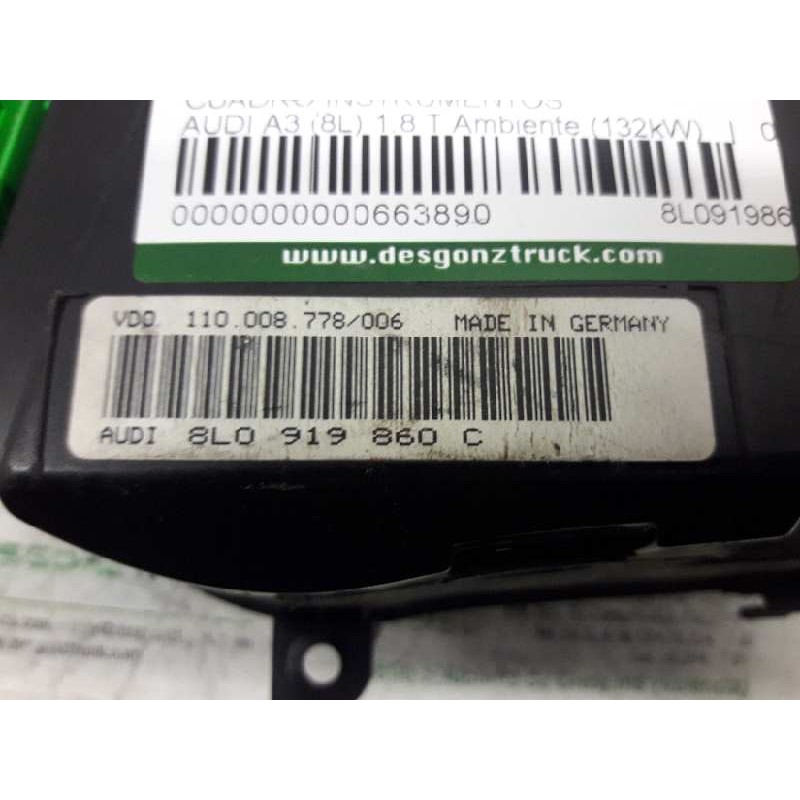Recambio de cuadro instrumentos para audi a3 (8l) 1.8 t ambiente (132kw) referencia OEM IAM 8L0919860C 5