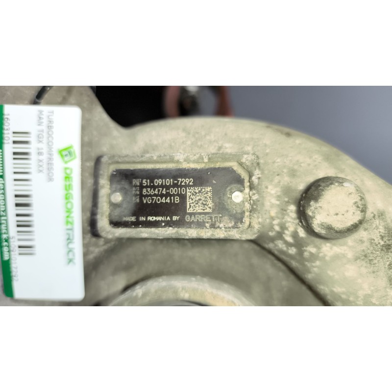 Recambio de turbocompresor para man tgx 18.480 fg / 4x2 bl xl referencia OEM IAM 51091017292 VG70441B 2
