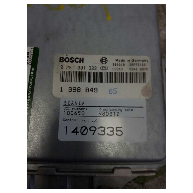 Recambio de modulo electronico para scania serie 4 (p/r 144 l) fsa 460 (4x2) e2 corto cr 13 / 14 b referencia OEM IAM 0281001322 - Blanco 2