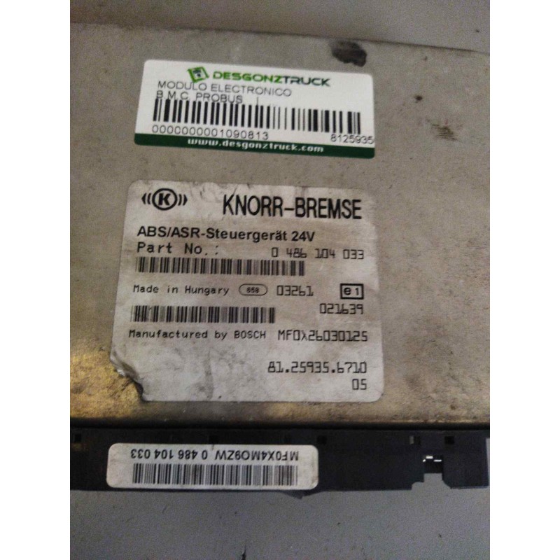 Recambio de modulo electronico para b.m.c. probus referencia OEM IAM 81259356710 0486104033 CENTRALITA ABS - Gris 3