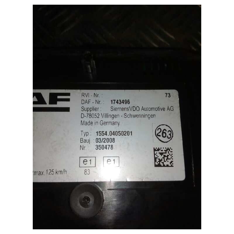 Recambio de cuadro instrumentos para daf serie xf105.460 12.9 diesel referencia OEM IAM 1743496 3