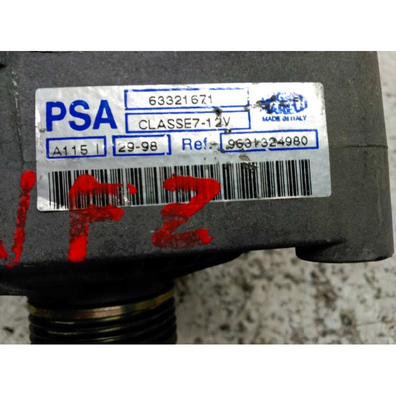 Recambio de alternador para peugeot 307 (s1) xn referencia OEM IAM 9631324960 63321671 PSA 4