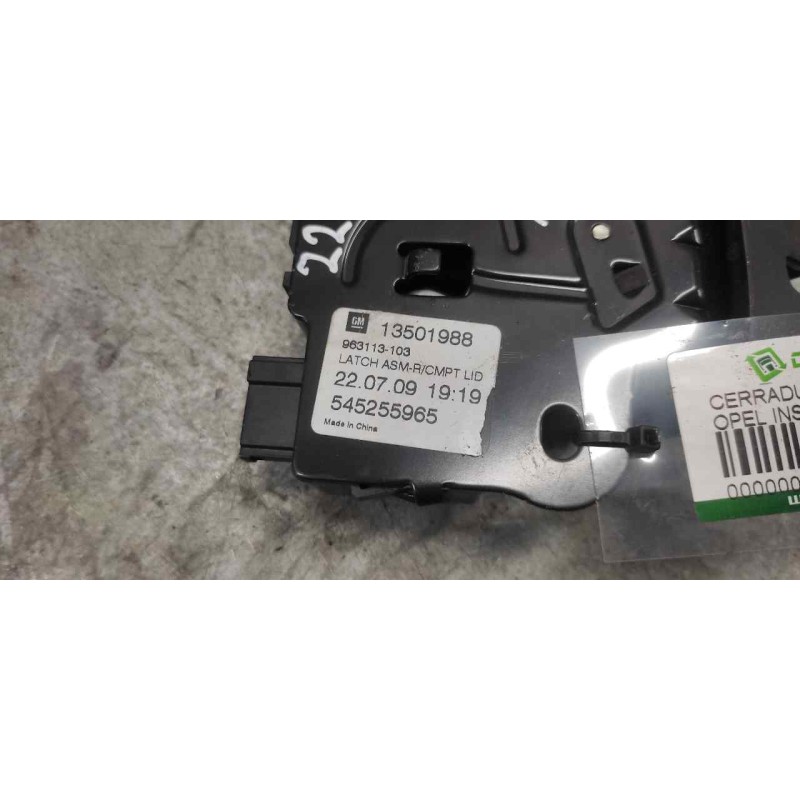 Recambio de cerradura maletero / porton para opel insignia berlina cosmo referencia OEM IAM 13501988 545255965 4 PINS - Gris 2