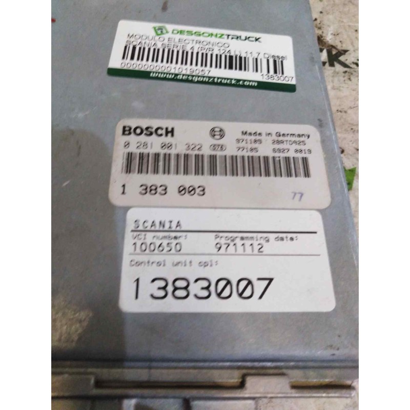 Recambio de modulo electronico para scania serie 4 (p/r 124 l) 11.7 diesel referencia OEM IAM 1383007 1383003 0281001322 - Blanco 2