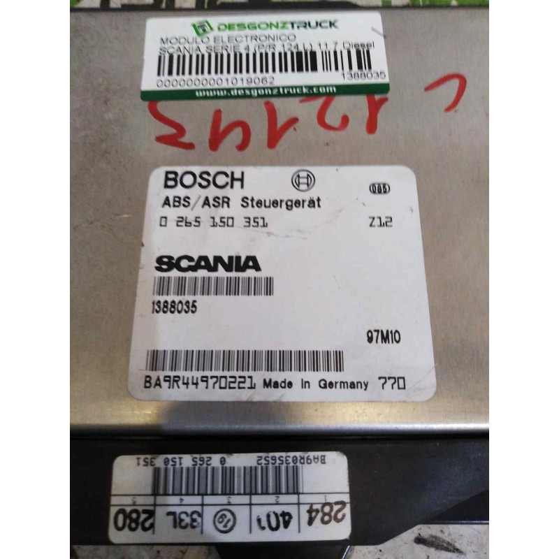 Recambio de modulo electronico para scania serie 4 (p/r 124 l) 11.7 diesel referencia OEM IAM 1388035 0265150351 CENTRALITA ABS - Blanco 2