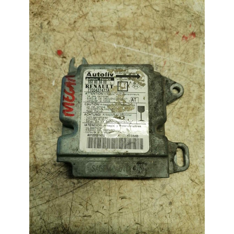 Recambio de centralita airbag para renault megane i berlina hatchback (ba0) 1.9 dti diesel cat referencia OEM IAM 7700437477A 55
