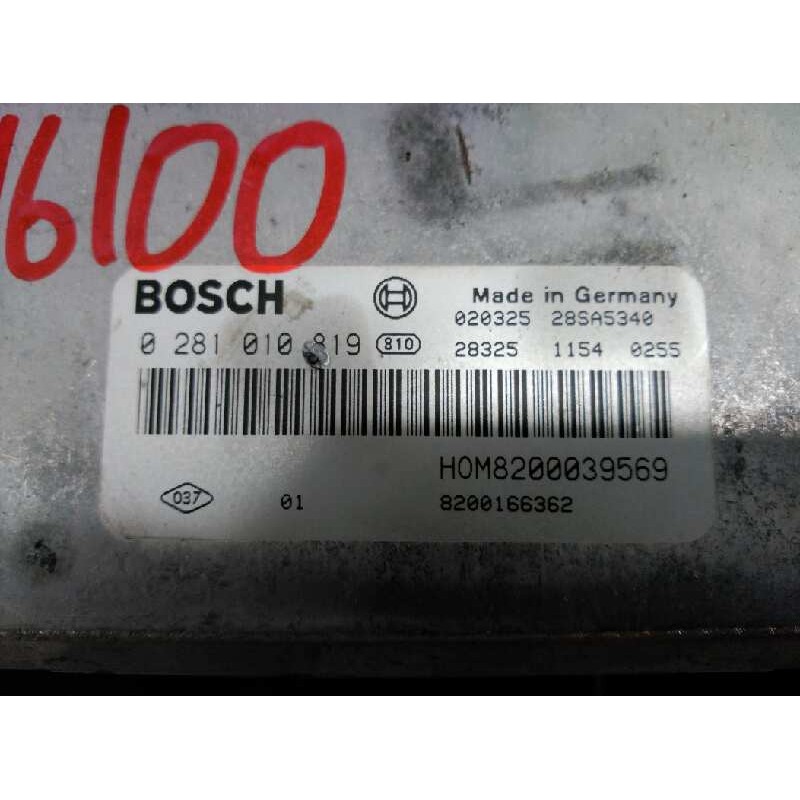 Recambio de centralita motor uce para renault megane i coach/coupe (da0) 1.6e alize referencia OEM IAM 0281010819 8200039569 BOS 2