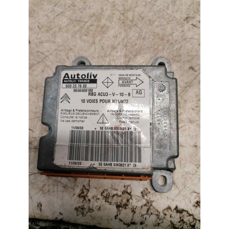 Recambio de centralita airbag para citroën xsara berlina 2.0 hdi cat (rhy / dw10td) referencia OEM IAM 9646469180 600237600 