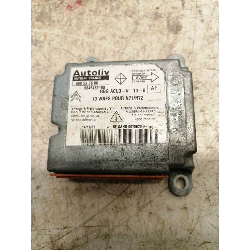Recambio de centralita airbag para citroën xsara berlina 2.0 hdi cat (rhy / dw10td) referencia OEM IAM 9646469180 600237600 