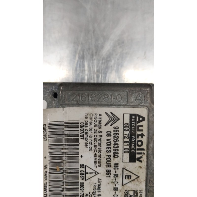 Recambio de centralita airbag para citroën c4 berlina lx referencia OEM IAM 603726100 - Blanco 3