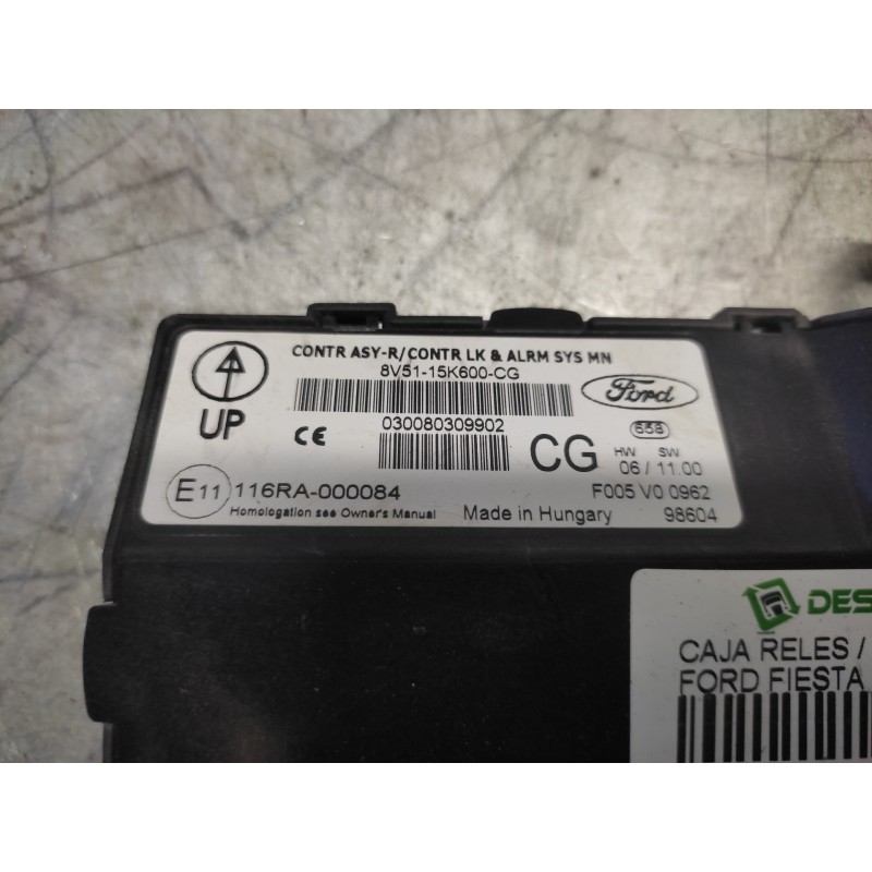 Recambio de caja reles / fusibles para ford fiesta (cb1) econetic referencia OEM IAM 8V5115K600CG - Azul 2