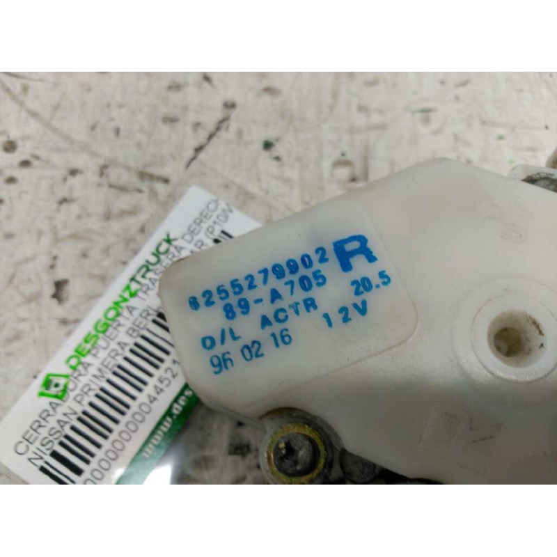 Recambio de cerradura puerta trasera derecha para nissan primera berl./familiar (p10/w10) gx berlina (a,e) referencia OEM IAM 82 - Blanco 2
