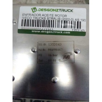 Recambio de enfriador aceite motor para iveco trucks stralis as 190s48 referencia OEM IAM 1353143 98498467 