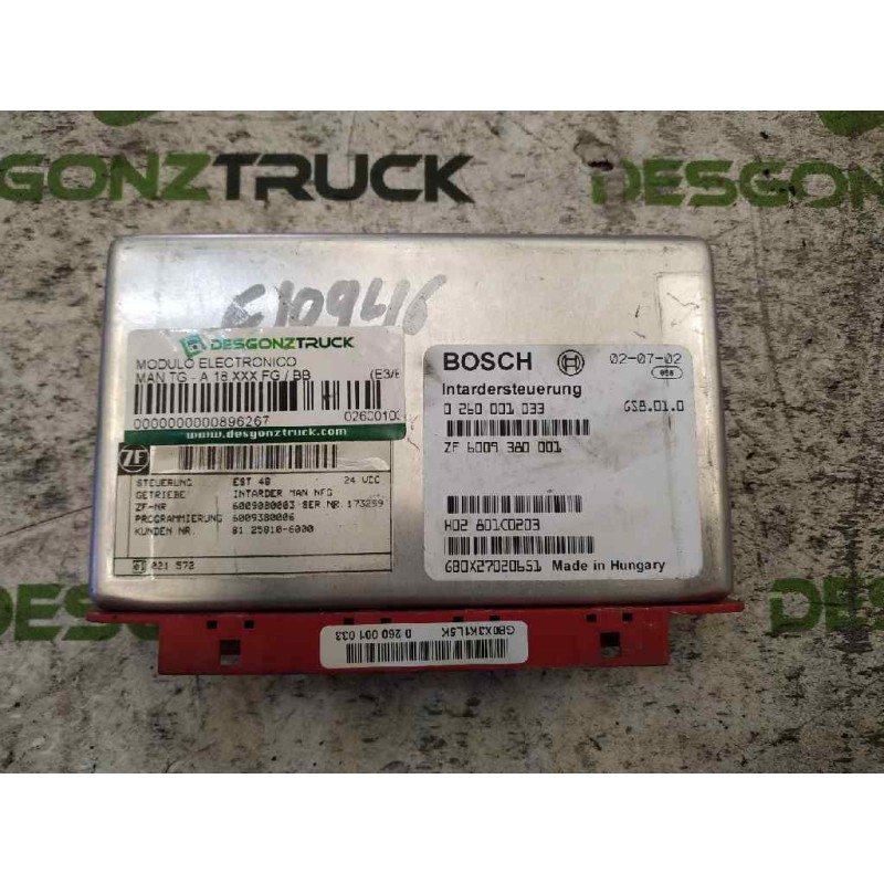 Recambio de modulo electronico para man tg - a 18.460 fg / bb (e3/e4) l referencia OEM IAM 81258106000 ZF 6009380001 H02801C0203 - Blanco