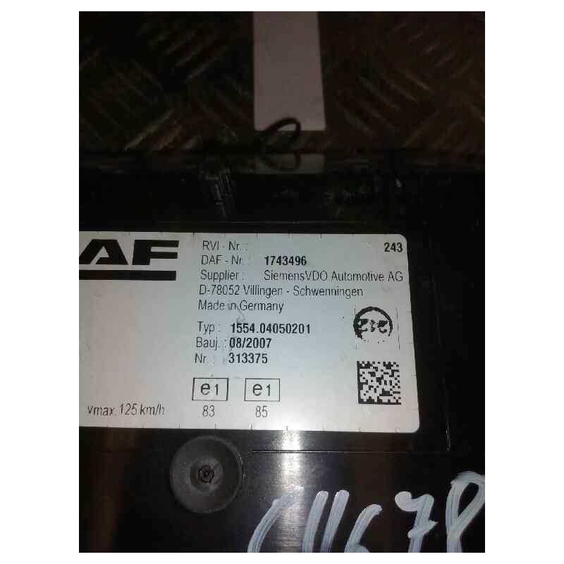 Recambio de cuadro instrumentos para daf serie xf105.460 fsa 4x2 super-space-cab referencia OEM IAM 1743496 3