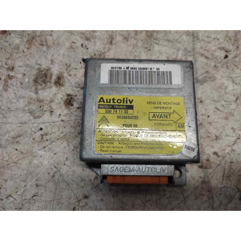 Recambio de centralita airbag para citroën xsara berlina 1.9 diesel referencia OEM IAM 96366894280 550741100 