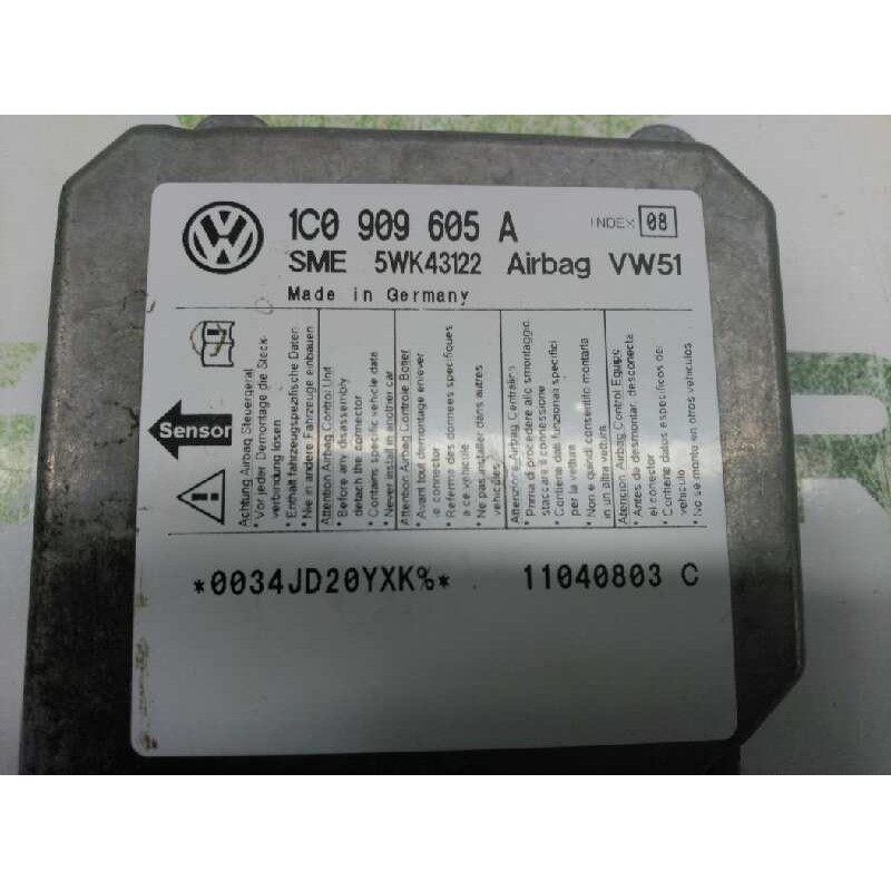 Recambio de centralita airbag para seat toledo (1m2) select referencia OEM IAM 1J0909608E - Gris 2