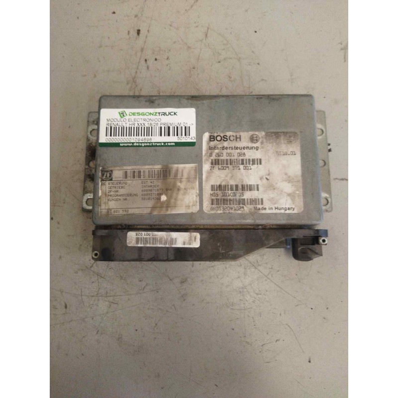 Recambio de modulo electronico para renault hr 420.18/26 premium 01  11.1 diesel referencia OEM IAM 5010143622 0260001028 CENTRA - Blanco