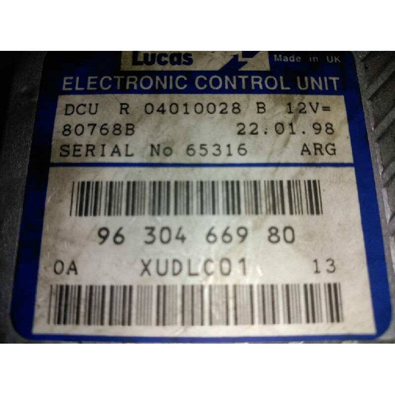 Recambio de centralita motor uce para peugeot 406 berlina (s1/s2) stdt referencia OEM IAM 9630466980 XUDLC01 2