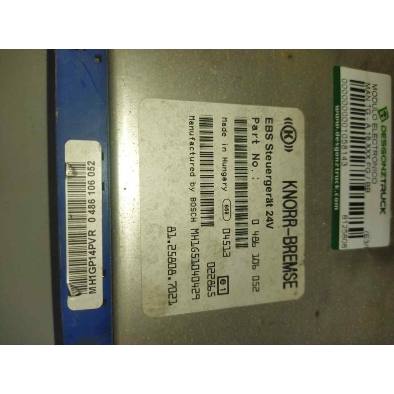 Recambio de modulo electronico para man tg - a 18.480 fg / bb (e3/e4) xxl - 5-star referencia OEM IAM 81258087021 0486106052 CEN - Gris 3