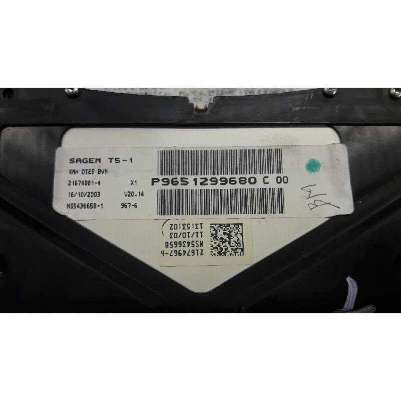 Recambio de cuadro instrumentos para peugeot 307 break / sw (s1) break xs referencia OEM IAM 9651299680 - Verde 4