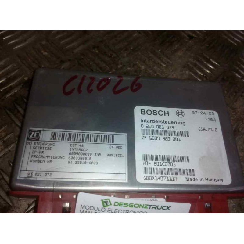 Recambio de modulo electronico para man tg - a 18.460 12.8 diesel referencia OEM IAM 81258106023 0260001033 CENTRALITA INTARDER - Blanco 2