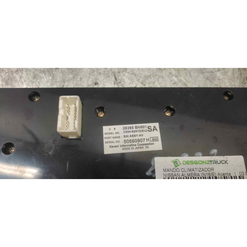 Recambio de mando climatizador para nissan almera (n16/e) acenta referencia OEM IAM 28395BN801 - Negro 3