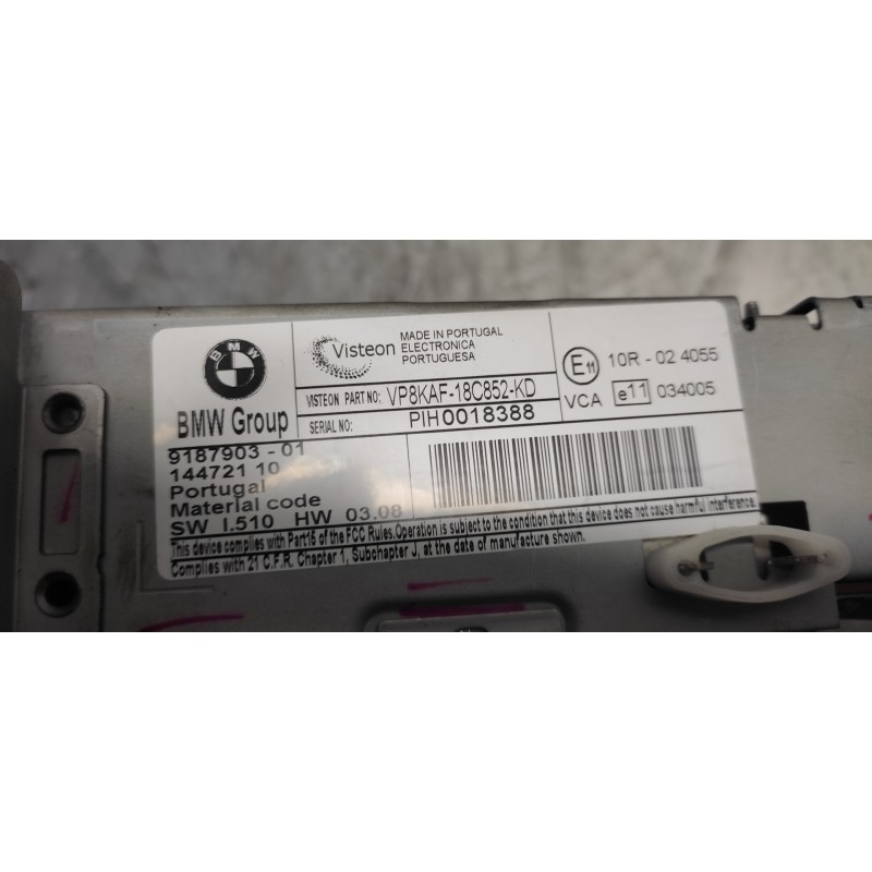 Recambio de sistema audio / radio cd para bmw serie 5 berlina (e60) 520d referencia OEM IAM 918790301 - Negro 3