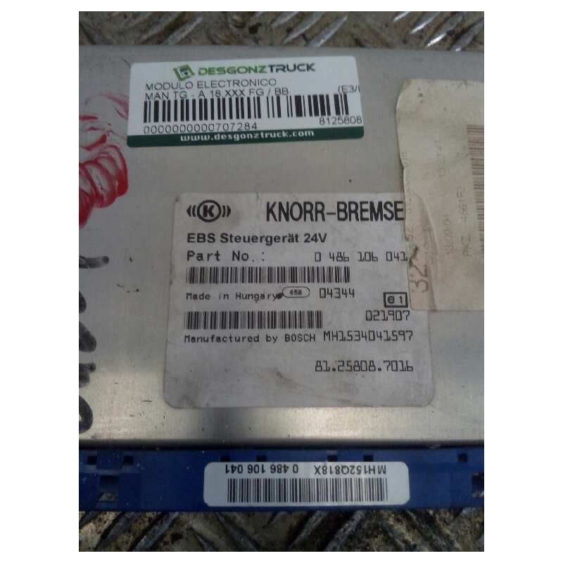 Recambio de modulo electronico para man tg - a 18.480 fg / bb (e3/e4) l referencia OEM IAM 81258087016 0486106041 CENTRALITA EBS - Blanco 2