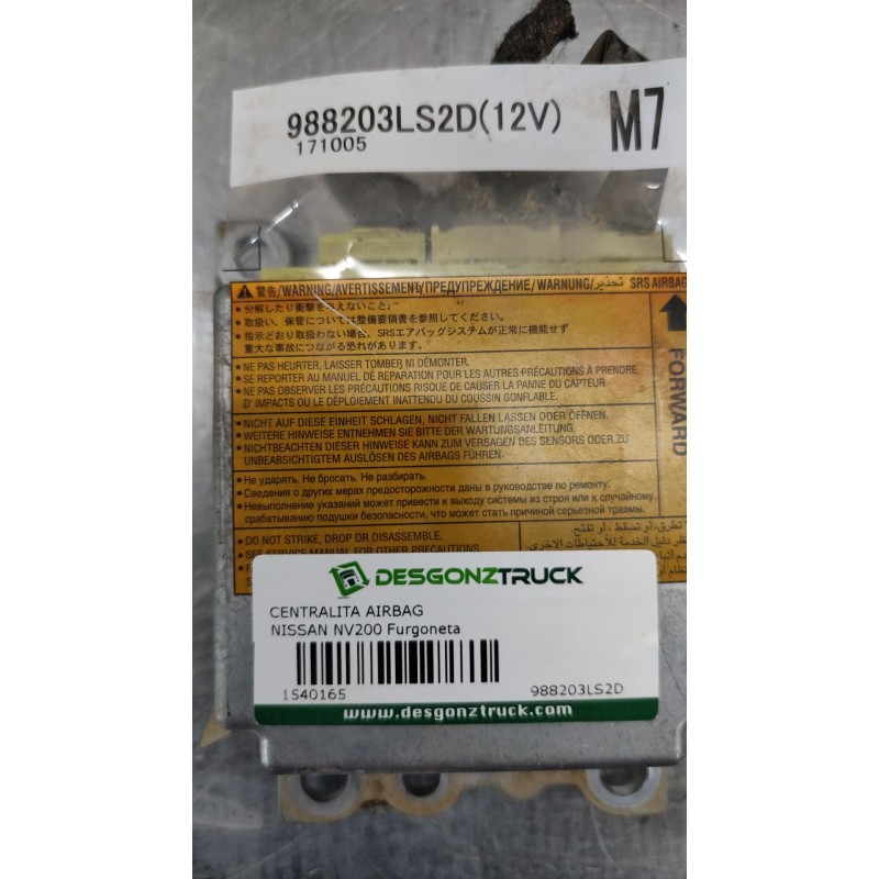 Recambio de centralita airbag para nissan nv200 furgoneta 1.5 dci 90 (m20, m20m) referencia OEM IAM 988203LS2D  
