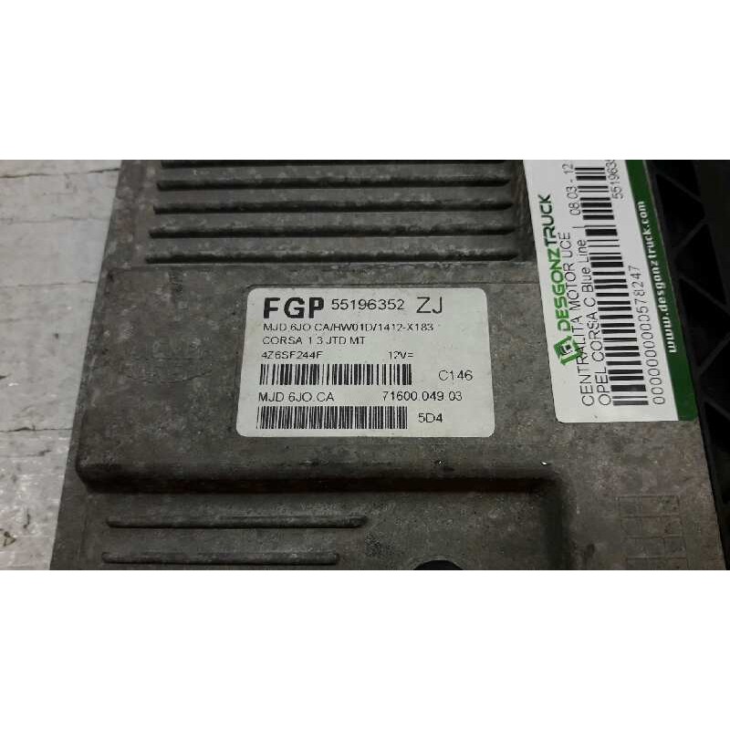 Recambio de centralita motor uce para opel corsa c blue line referencia OEM IAM 55196352ZJ 7160004903 2