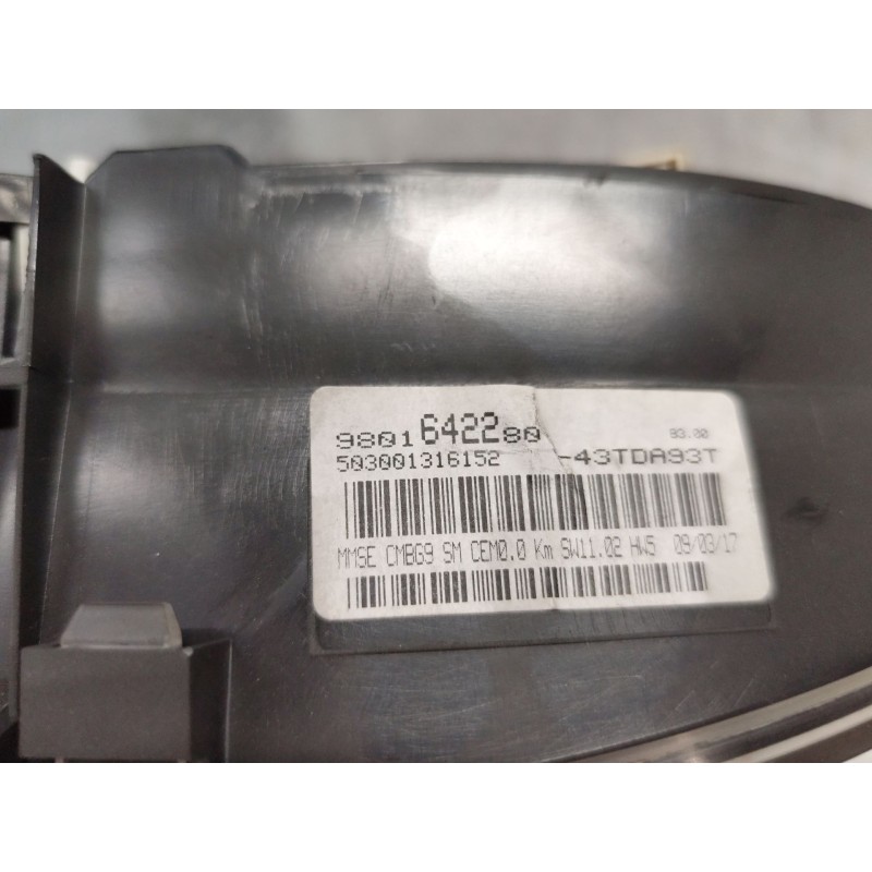 Recambio de cuadro instrumentos para peugeot partner tepee 1.6 bluehdi 100 referencia OEM IAM 9801642280 - Blanco 3