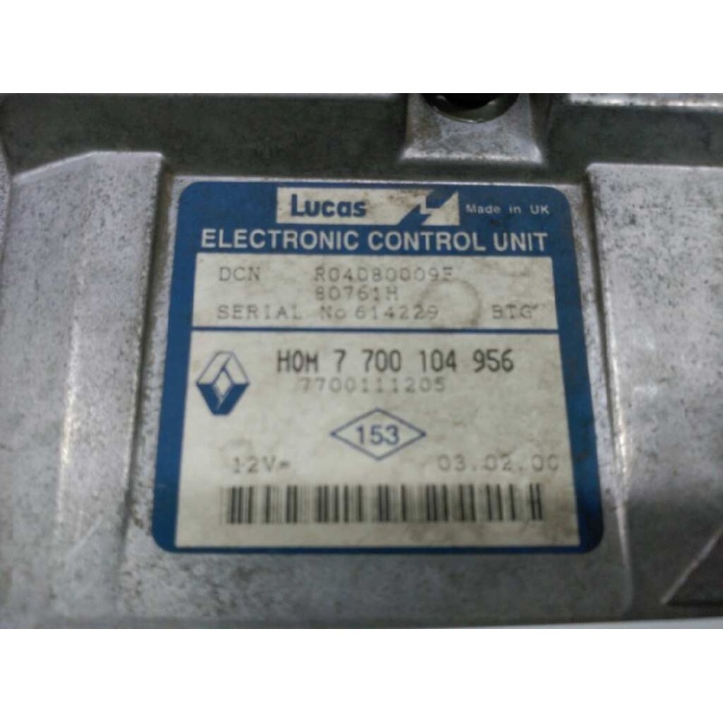 Recambio de centralita motor uce para renault clio ii fase i (b/cbo) 1.9 d referencia OEM IAM 7700104956 7700111205 R0408009F - - Gris 2