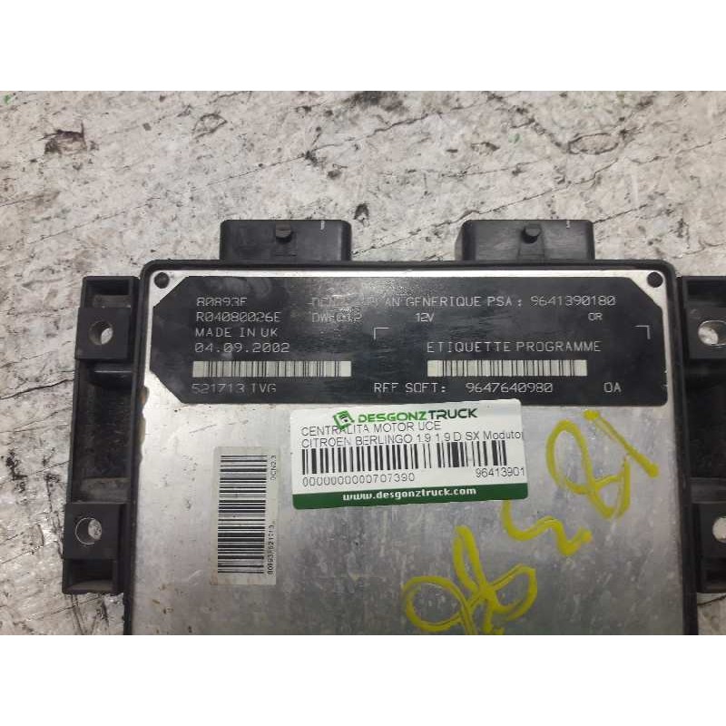 Recambio de centralita motor uce para citroën berlingo 1.9 1,9 d sx modutop familiar referencia OEM IAM 9641390180 9647640980 R0 2