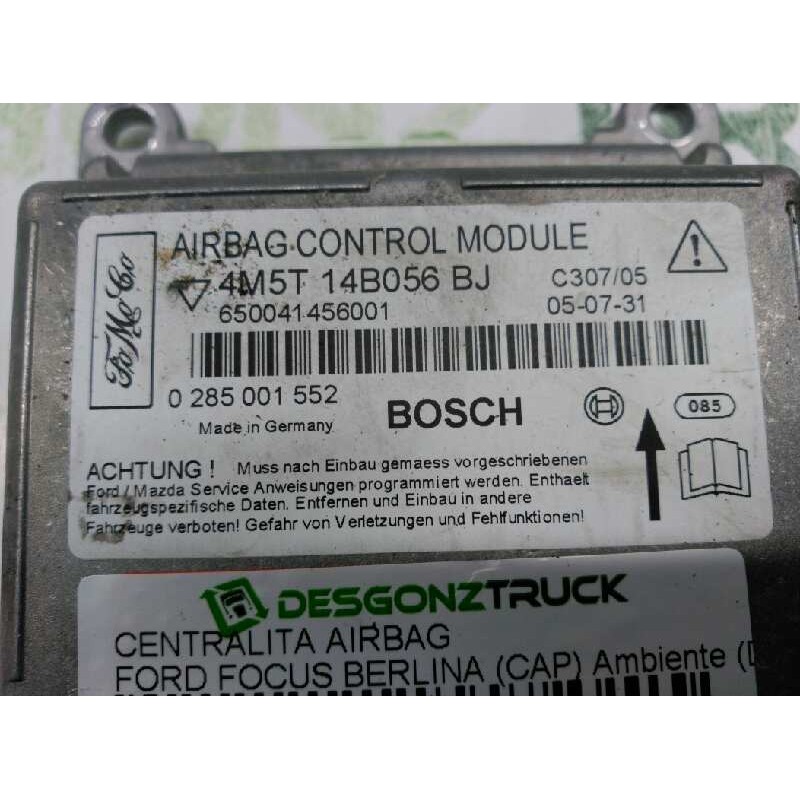 Recambio de centralita airbag para ford focus berlina (cap) ambiente (d) referencia OEM IAM 4M5T14B056BJ 2