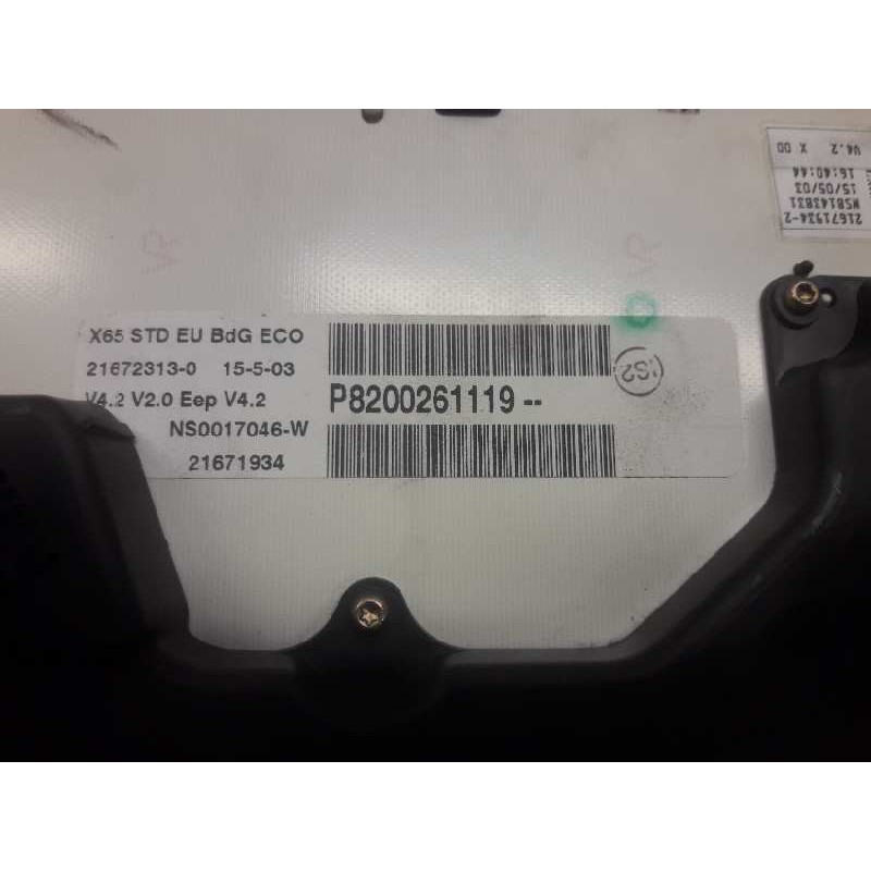 Recambio de cuadro instrumentos para renault clio ii fase ii (b/cb0) authentique referencia OEM IAM 8200261119 216723130 NS00170 - Azul 5