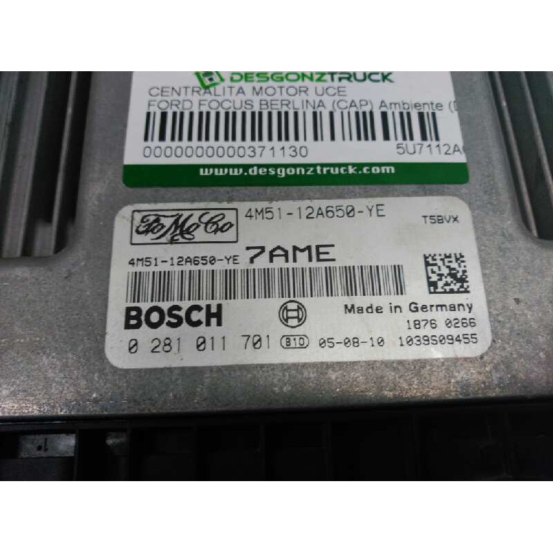 Recambio de centralita motor uce para ford focus berlina (cap) ambiente (d) referencia OEM IAM 4M5112A650YE 0281011701 - BOSCH 2