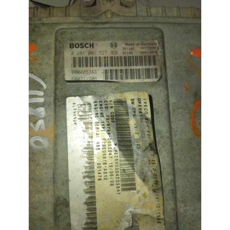 Recambio de modulo electronico para iveco eurotech cursor (mh) 7.8 diesel referencia OEM IAM 0281001527 500311206 CENTRALITA MOT - Blanco 2