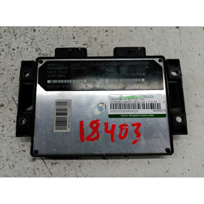 Recambio de centralita motor uce para citroën xsara berlina 1.9 d sx referencia OEM IAM 9639587680  