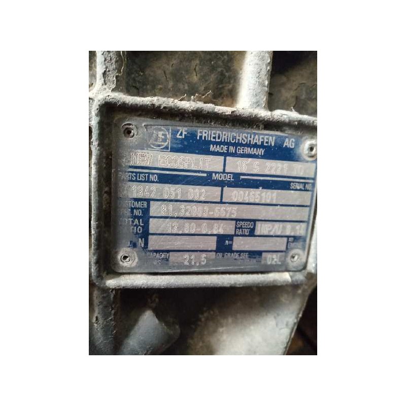 Recambio de caja cambios para man tg - a 18.410 fg / bb (e3/e4) xl referencia OEM IAM 16S2221TO 1342051002 81320036675 5