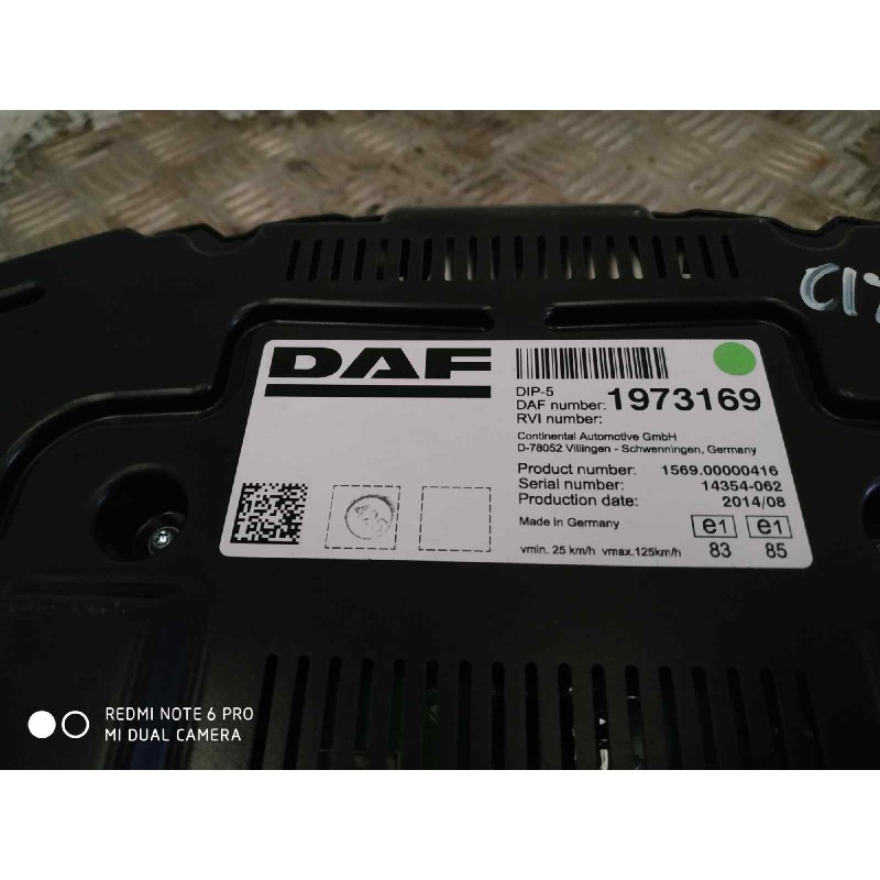 Recambio de cuadro instrumentos para daf serie xf105.510 fsa 4x2ld space-cab referencia OEM IAM 1973169 - Negro 3