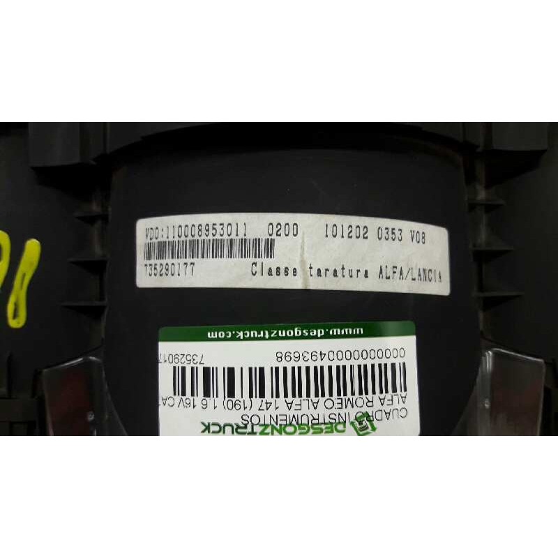 Recambio de cuadro instrumentos para alfa romeo 147 (190) 1.6 16v cat referencia OEM IAM 735290177 5
